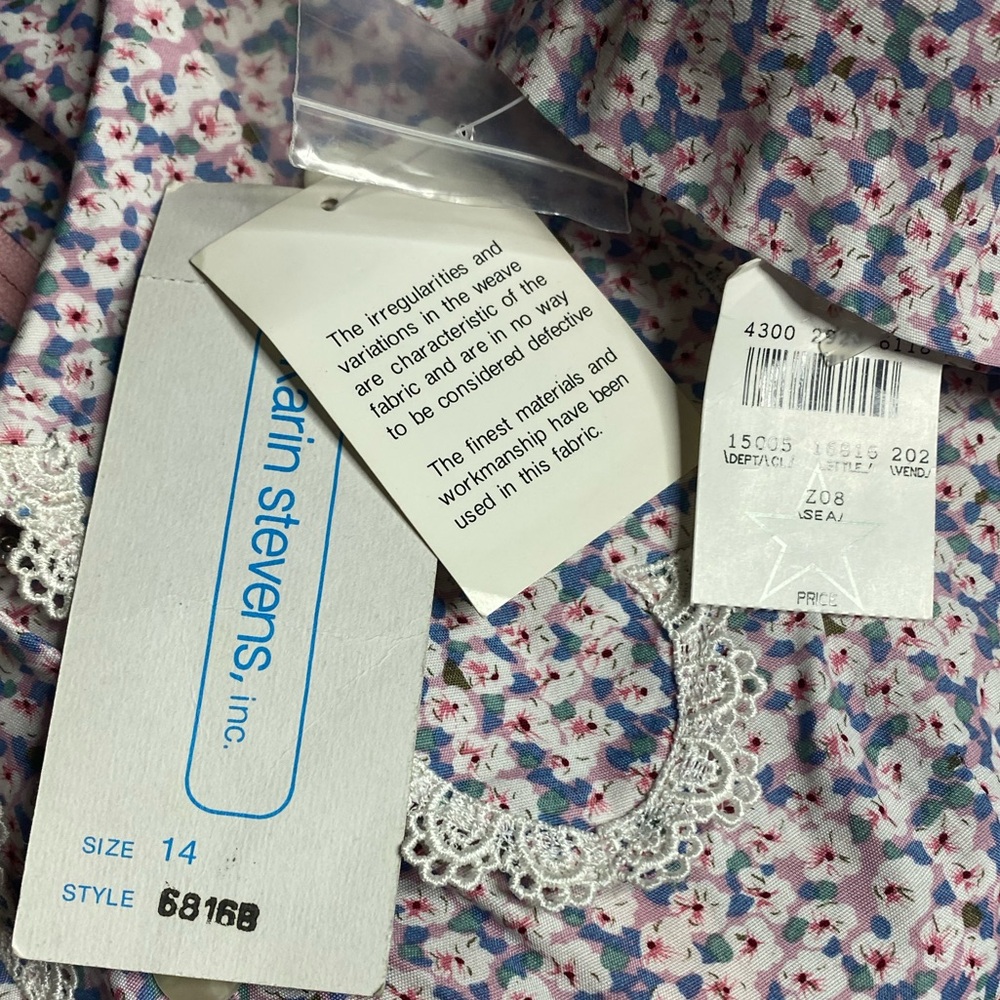 NWT Karin Stevens 90s Floral Maxi Dress 14 Gunne Sax Style Dusty Rose&Periwinkle - Picture 14 of 16